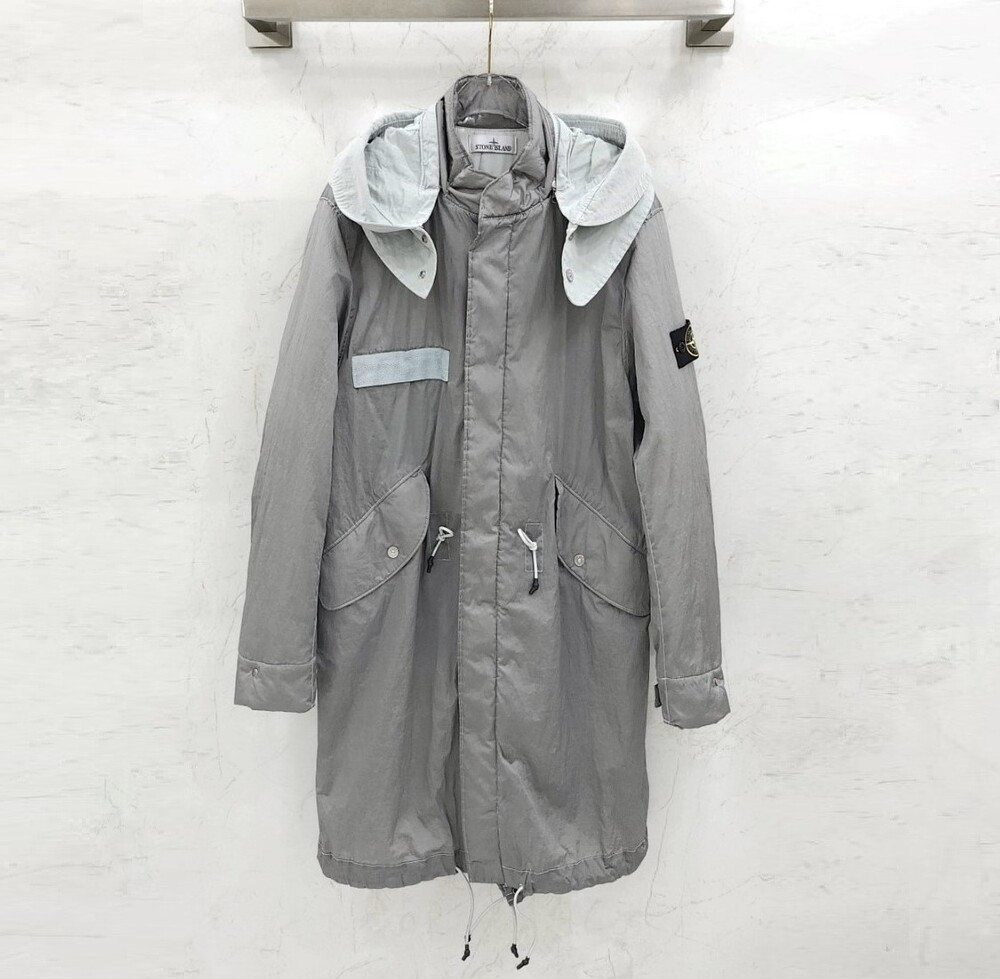 [럭스유] M / 스톤아일랜드 실버 와펜 롱 파카 자켓 771570919