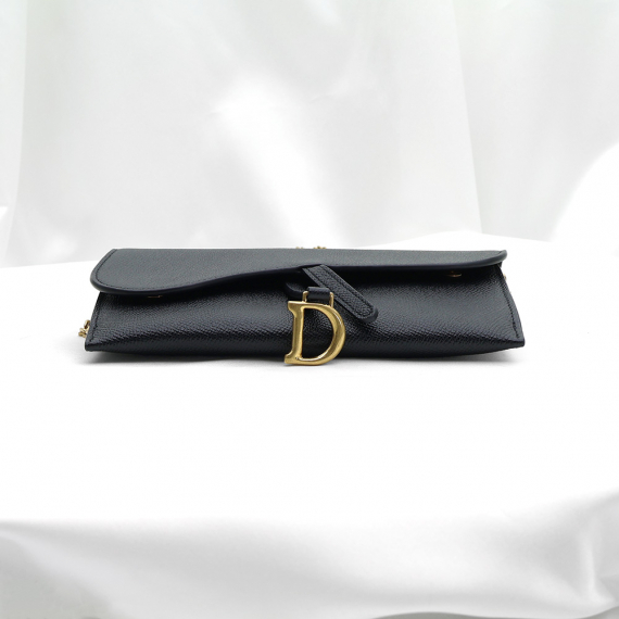 Dior(크리스챤디올) S5614CBAA_M900 블랙 레더 새들 SADDLE 파우치 WOC 체인 크로스백