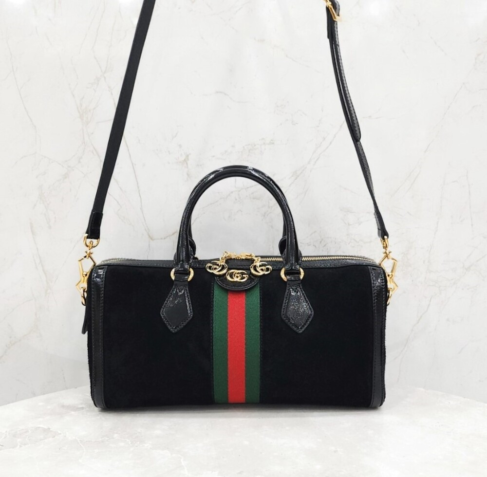 [럭스유] 구찌 GG 스웨이드 오피디아 탑핸들 백 블랙 524532