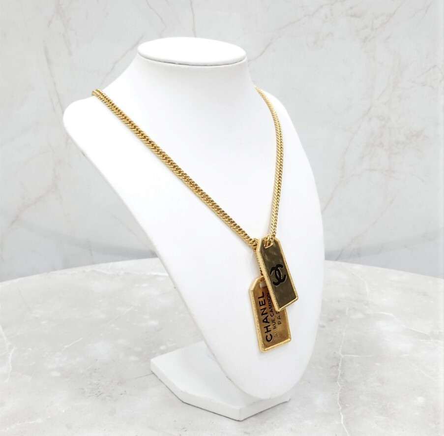 [럭스유] 샤넬 넘버 체인 메탈 골드 목걸이 AB3098