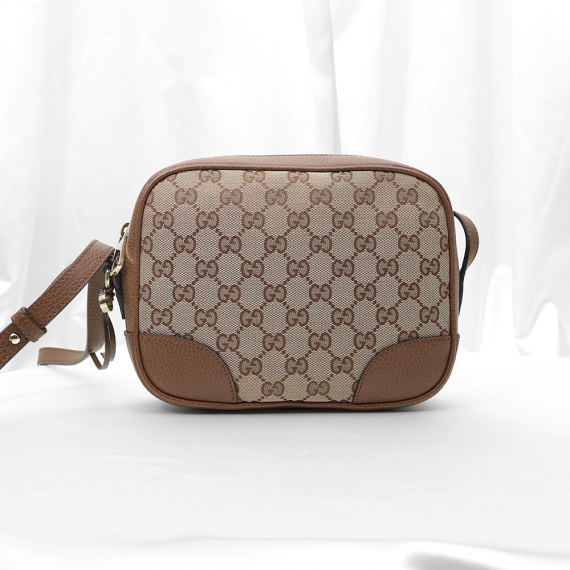 Gucci(구찌) 449413 GG로고 자가드 브라운 레더 BREE 크로스백