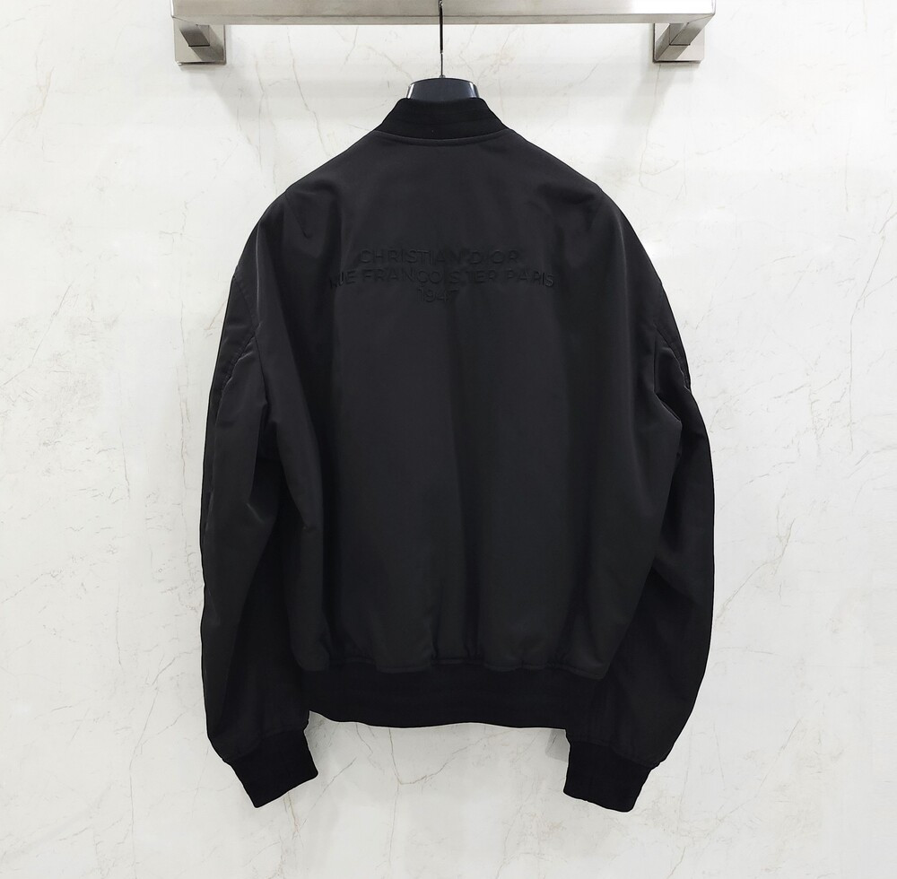 [럭스유] (새상품) 50 / 디올 자수 봄버자켓 블랙 오토만 블렌드 143C432F4533_C989