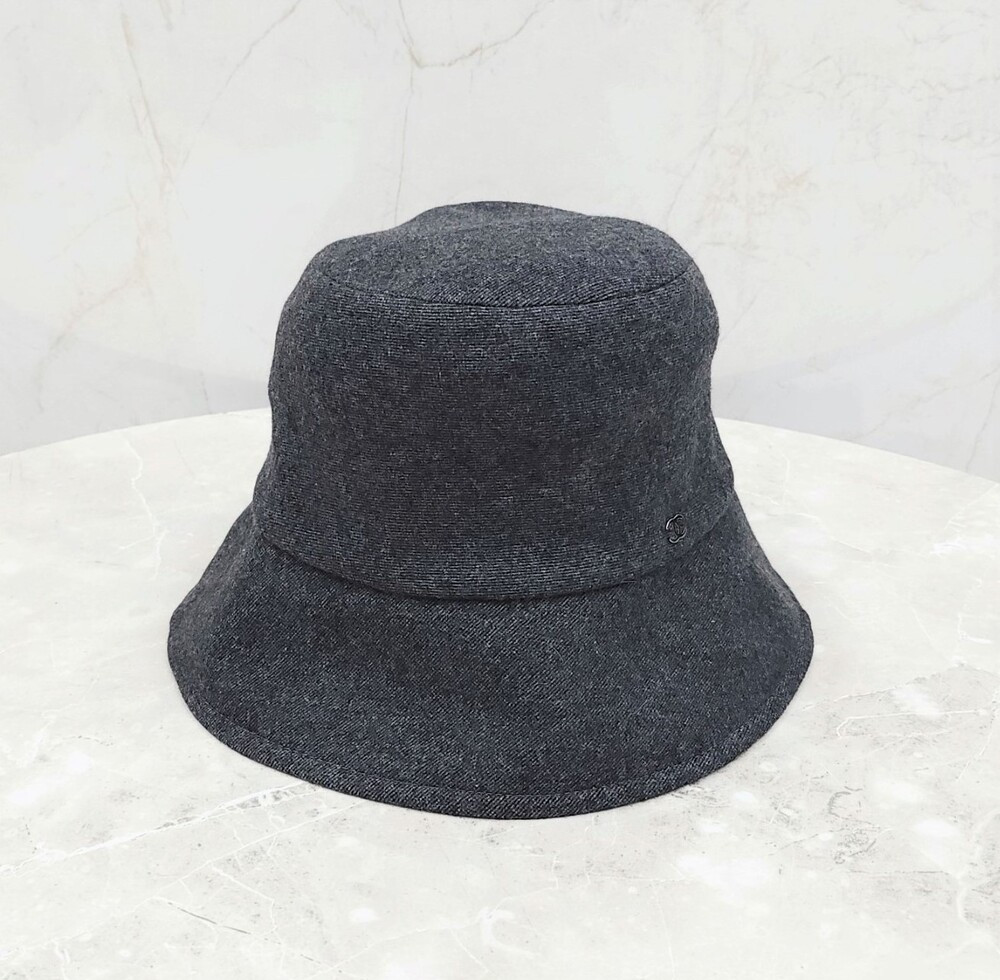 [럭스유] 샤넬 CC로고 그레이 캐시미어 버킷햇 S