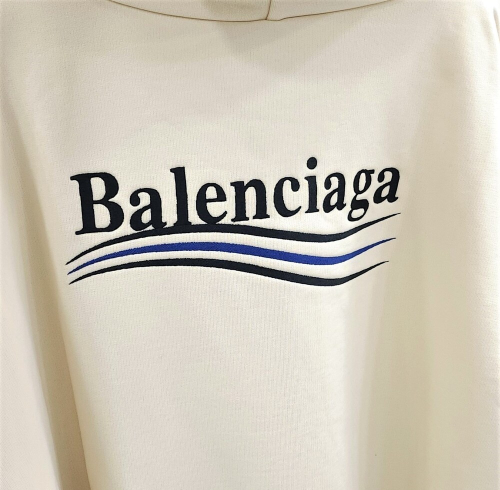 [럭스유] (새상품) S / 발렌시아가 폴리티컬 캠페인 자수 오버 후드 620973