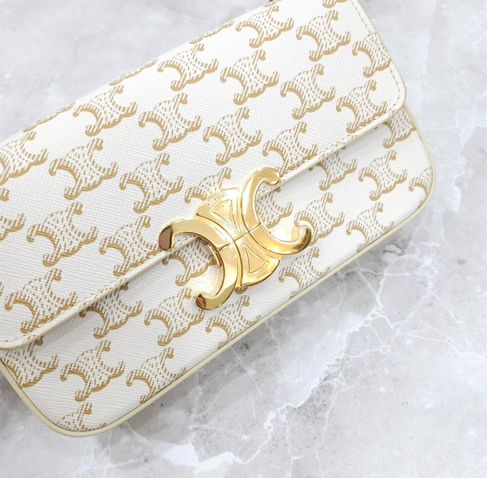 [럭스유] 셀린느 클로드 트리옹프 캔버스 카프스킨 숄더백 194142CUZ.01BC