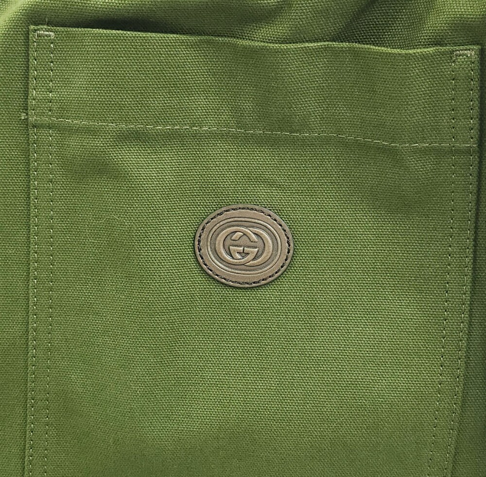 [럭스유] (새상품) 50 / 구찌 캔버스 레더 코튼 팬츠