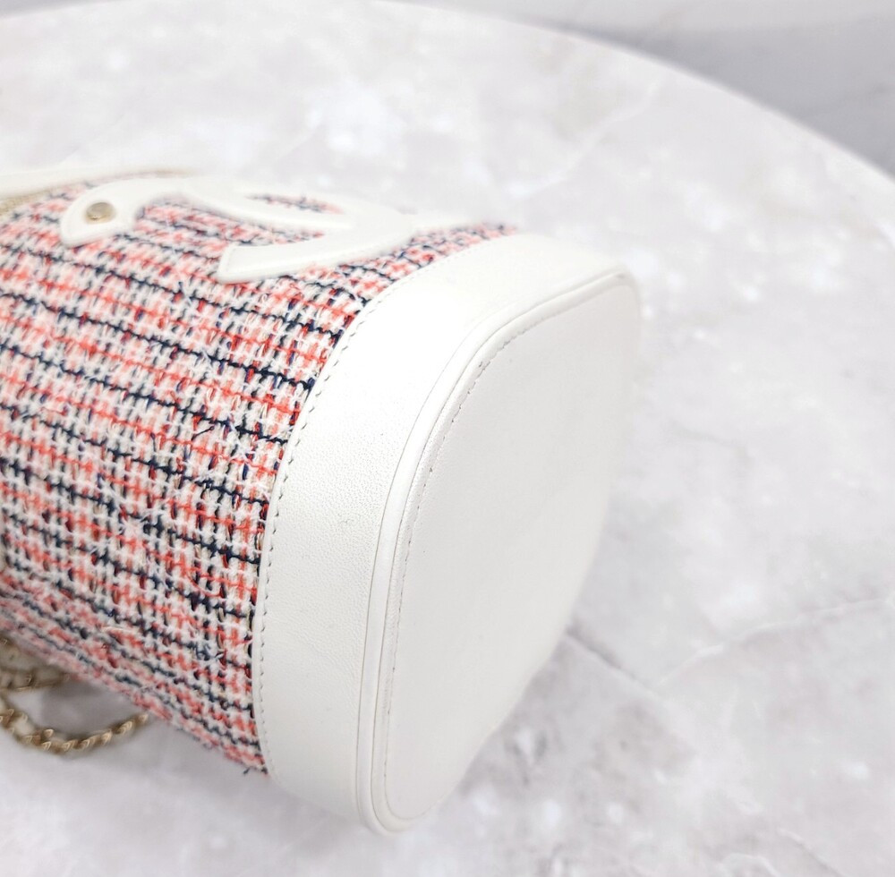 [럭스유] 샤넬 CC로고 트위드 베니티 코스메틱 백 AS0323