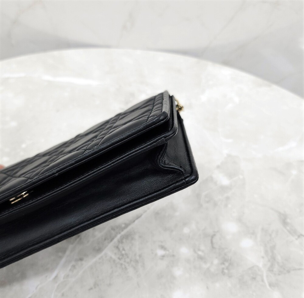 [럭스유] 디올 레이디 디올 파우치 체인백 블랙 까나쥬 S0204ONMJ