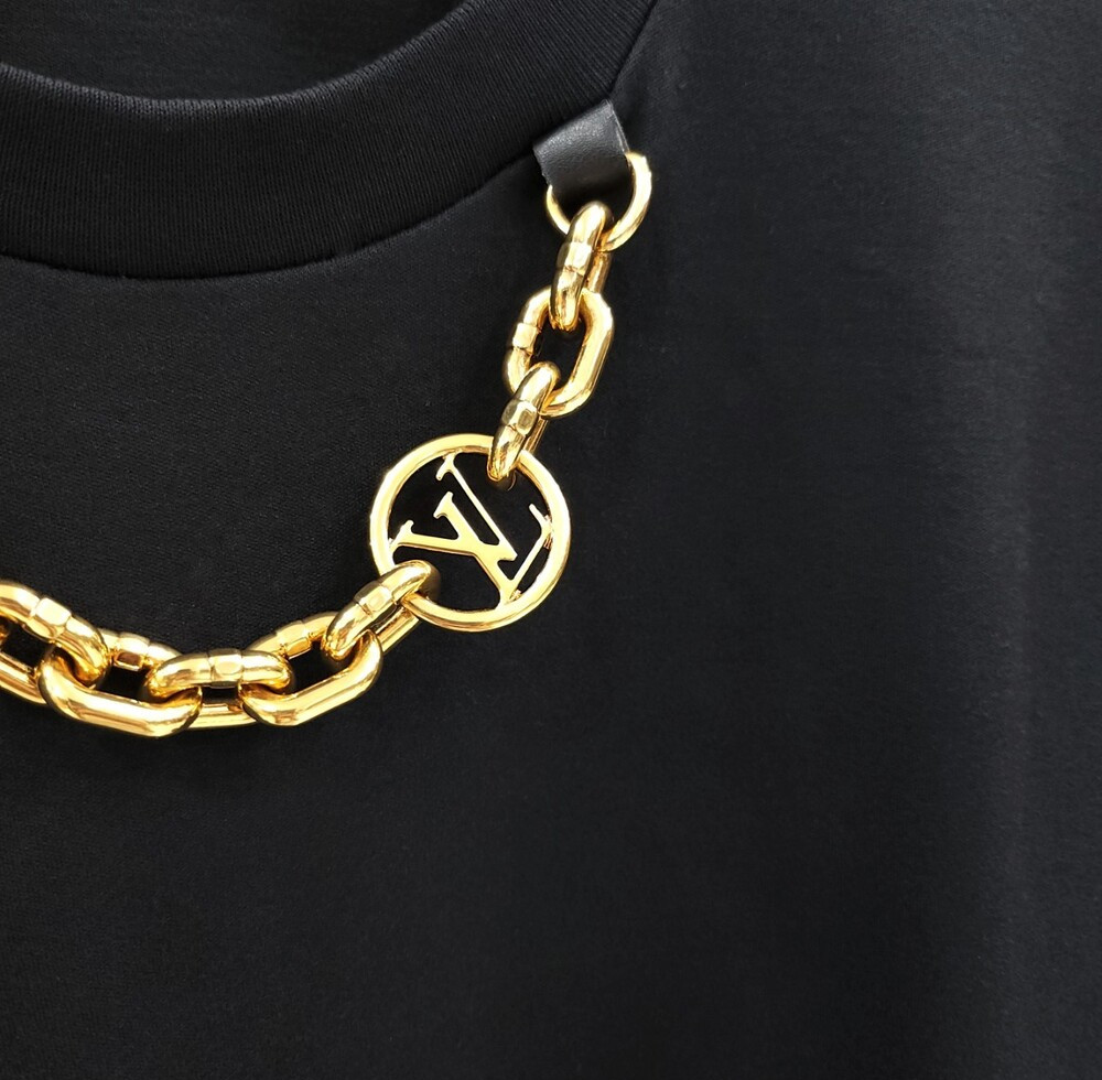 [럭스유] S / 루이비통 체인 크롭 반팔 티셔츠 1ABISO