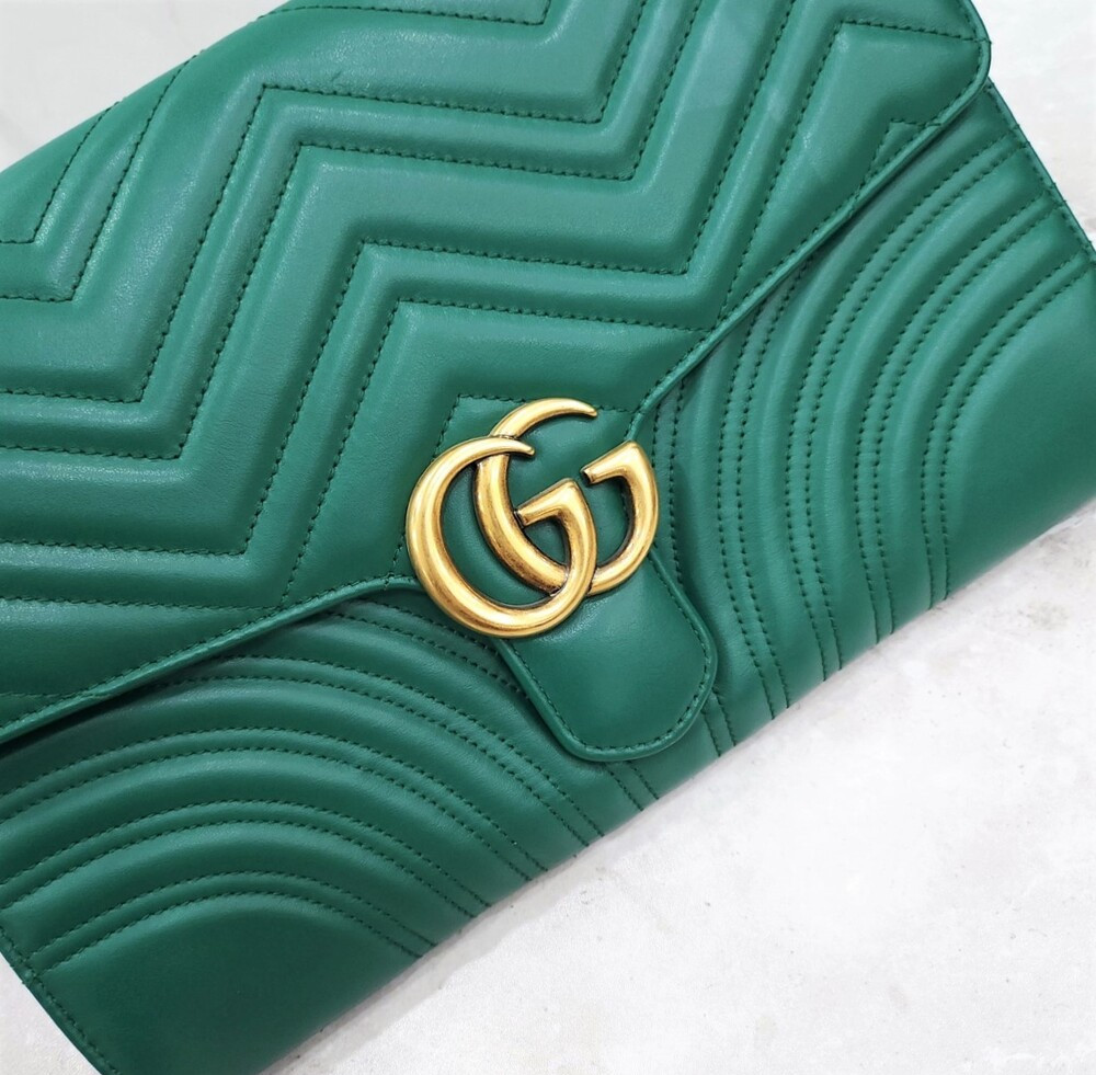 [럭스유] 구찌 GG 마몽 그린 마틀라세 클러치 498079