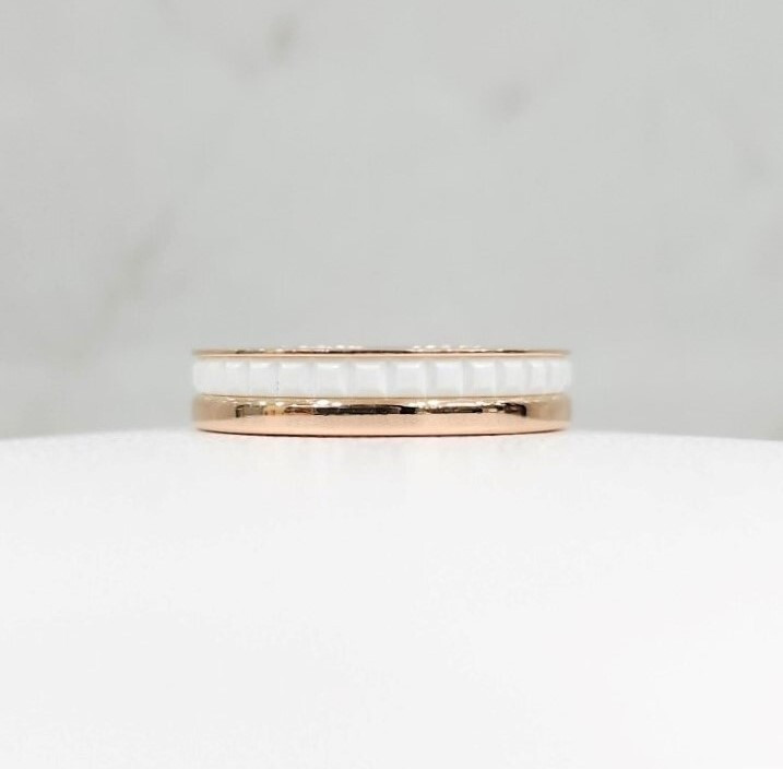 [럭스유] 부쉐론 콰트로 화이트 에디션 웨딩밴드 링 47호