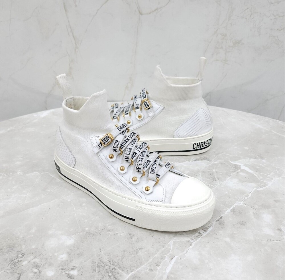 [럭스유] 35.5 / 디올 화이트 워크앤디올 니트 스니커즈