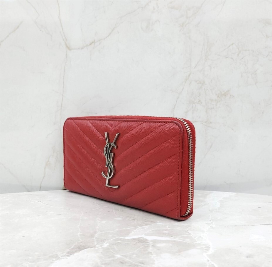 [럭스유] 생로랑 모노그램 마틀라세 레더 지퍼 장지갑