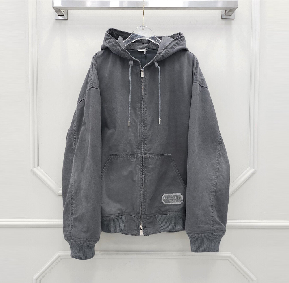 [럭스유] 52 / 디올 콘트라스트 쿠튀르 자수 지퍼 블루종 자켓