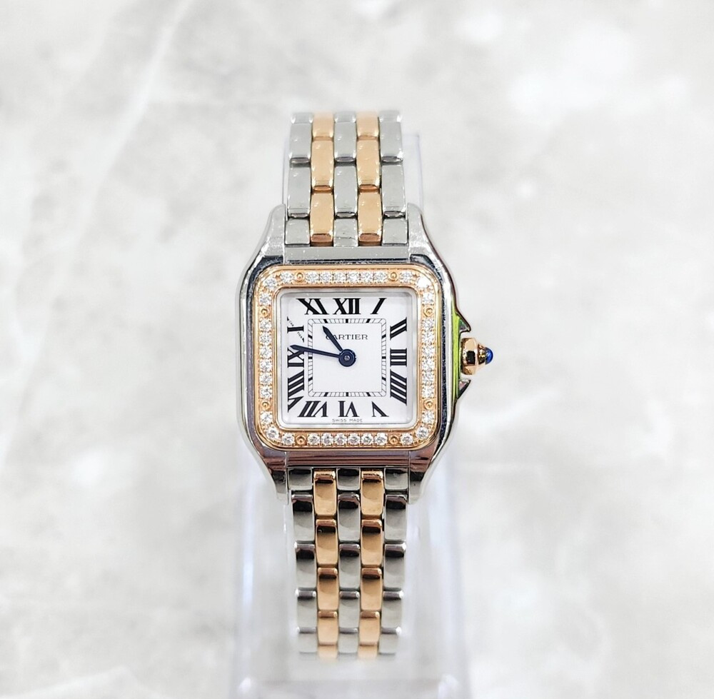 [럭스유] 까르띠에 다이아 팬더 드 까르띠에 콤비 메탈 시계 스몰 W3PN0006