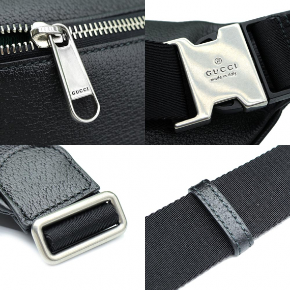 Gucci(구찌) 839104 블랙 레더 WEB 라지 벨트백