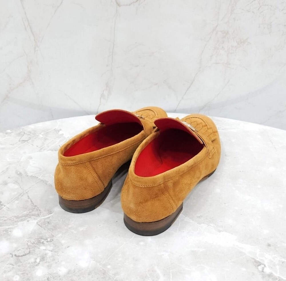 [럭스유] 37.5 / 에르메스 로얄 로퍼 스웨이드 골드 은장