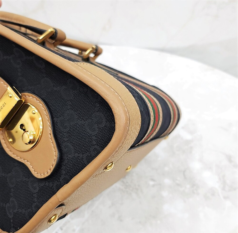 [럭스유] (새상품) 구찌 GG 바울레토 스몰 레더 토트 숄더백 715772