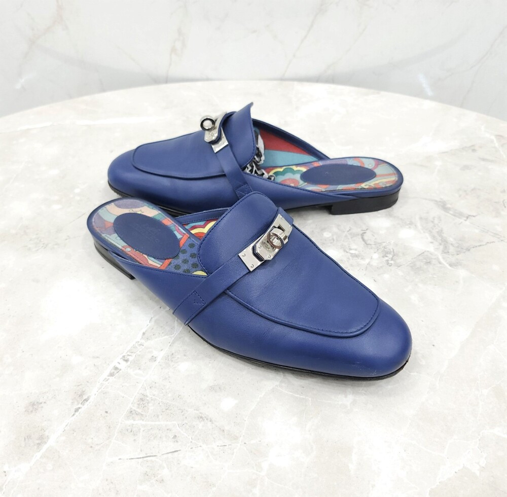 [럭스유] 36 / 에르메스 네이비 켈리 버클 블로퍼 뮬