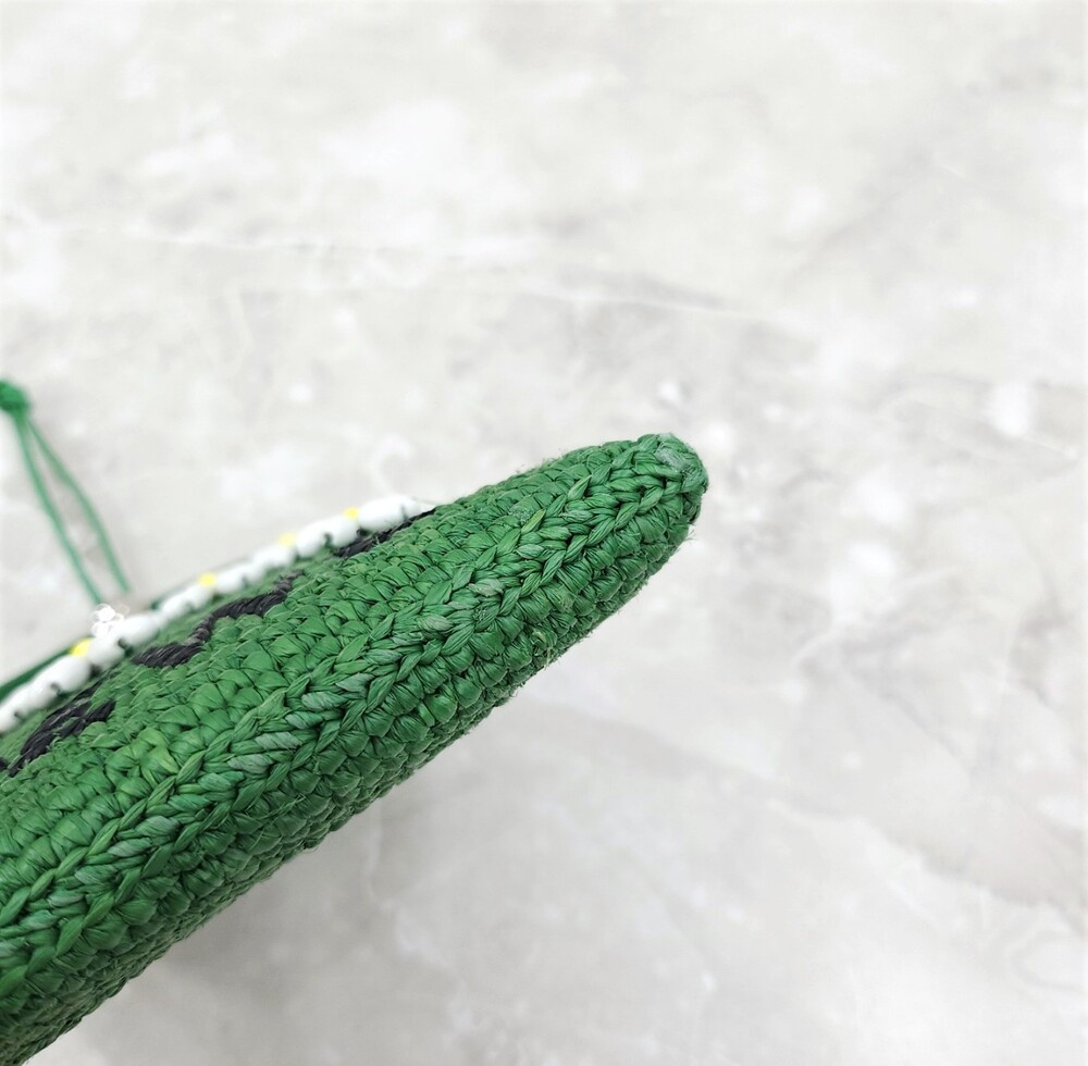 [럭스유] (새상품) 로에베 드로우스트링 포켓 라피아 그린 크로스백