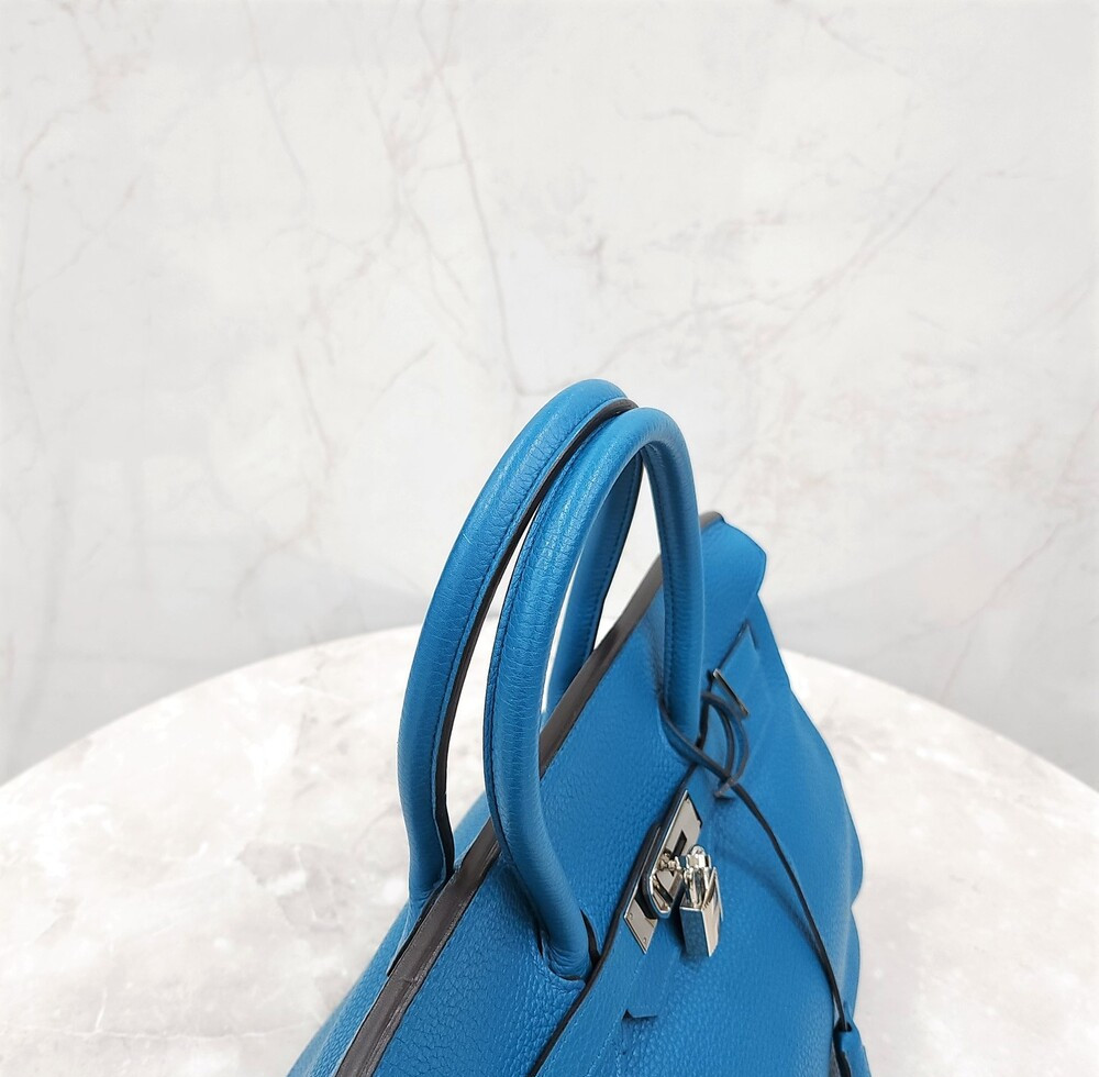 [럭스유] 에르메스 벌킨 35 토고 블루 은장 Q각인