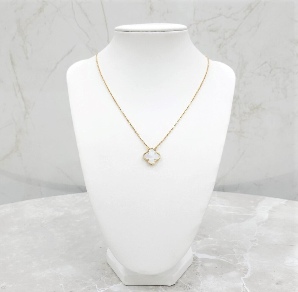 [럭스유] 반클리프앤아펠 빈티지 알함브라 네크리스 18K 옐로우골드 마더오브펄