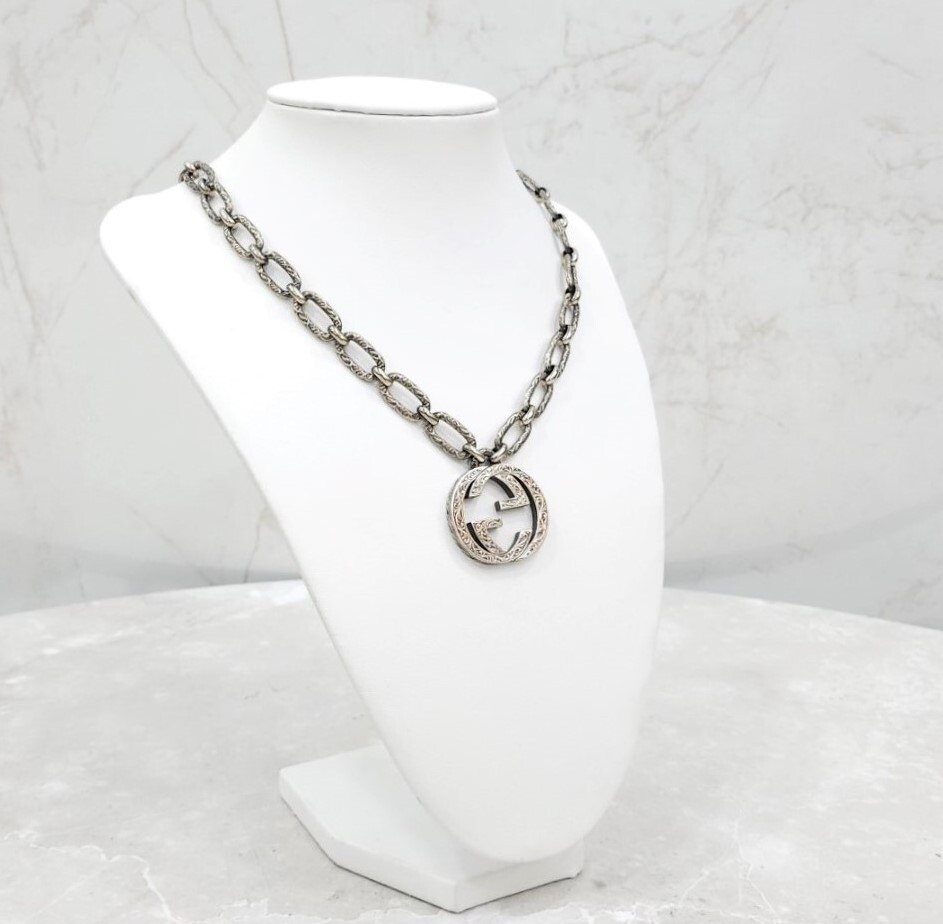 [럭스유] (새상품) 구찌 인터로킹 G 펜던트 엔틱 목걸이