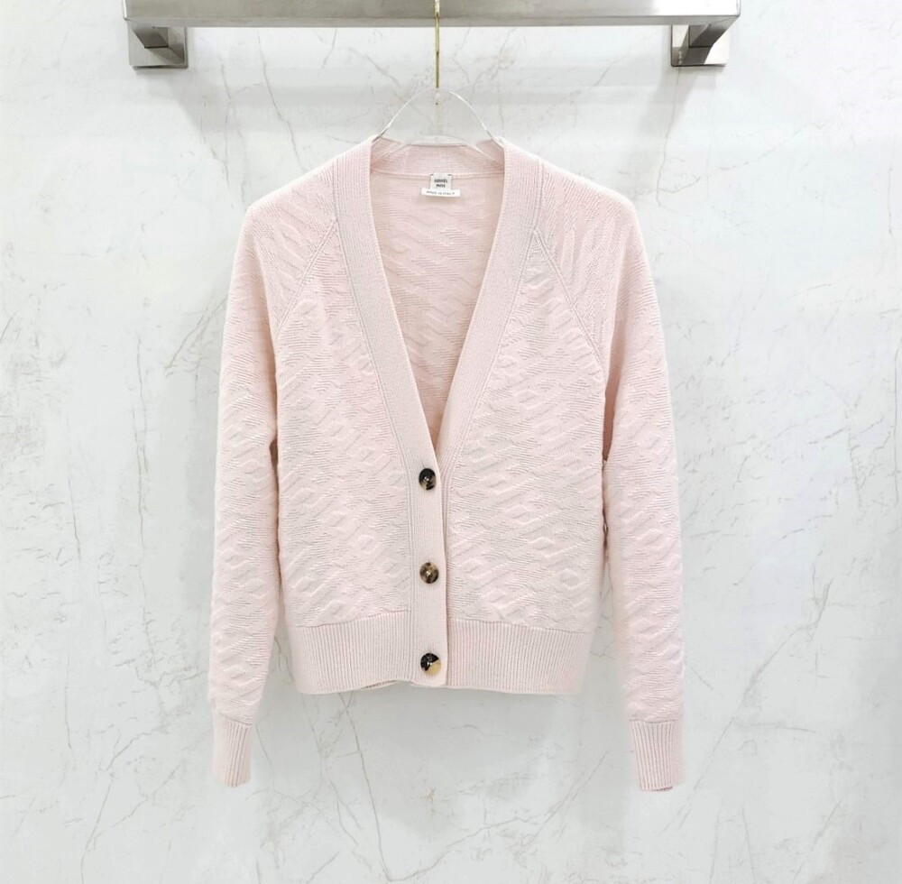 [럭스유] 34 / 에르메스 롱 슬리브 라운지 가디건 핑크