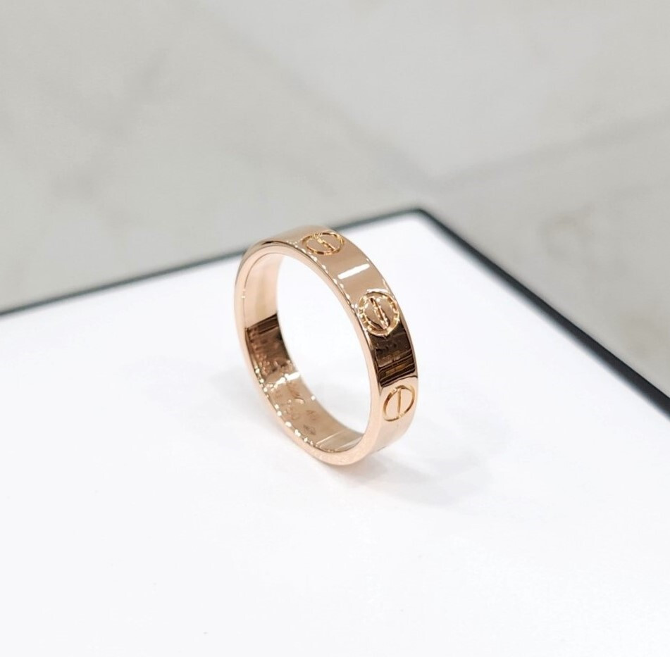 [럭스유] 까르띠에 러브밴드 링 18K 핑크골드 46호