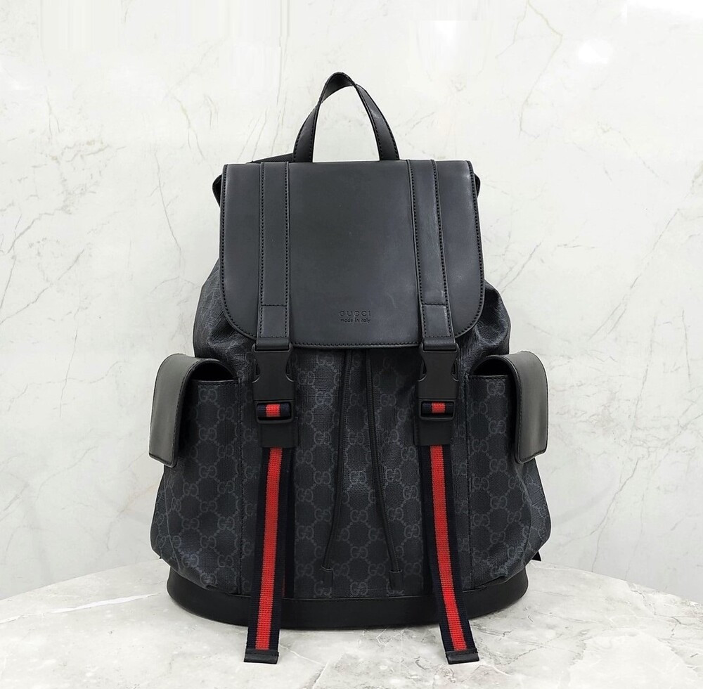[럭스유] 구찌 웹 스트랩 GG 수프림 캔버스 백팩 495563