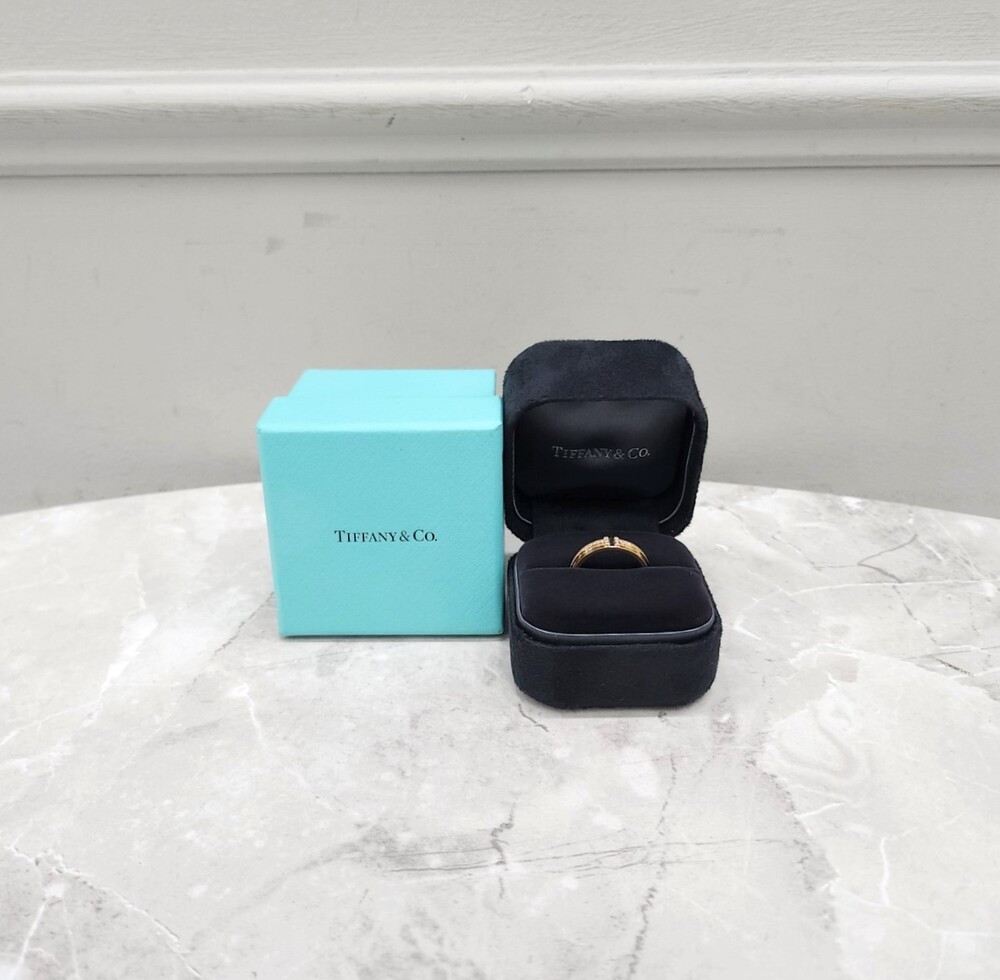 [럭스유] 티파니앤코 네로우 다이아몬드 링 18K 옐로우골드 국내11호