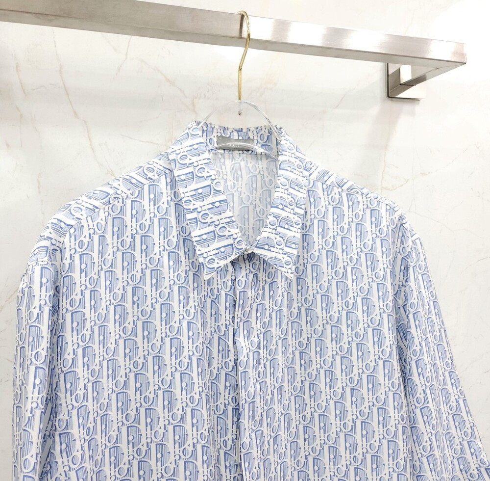 [럭스유] 42 / 디올 오블리크 실크 셔츠 블루 193C545A5872