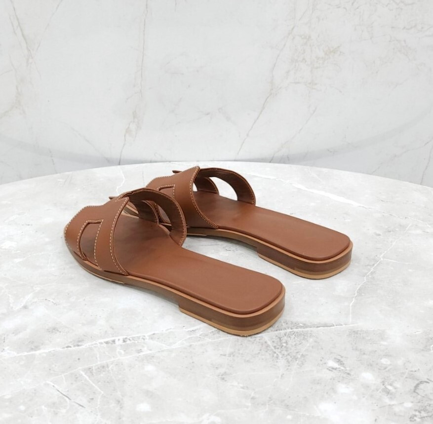 [럭스유] 37 / 에르메스 골드 오란 샌들 슬리퍼 H021056Z