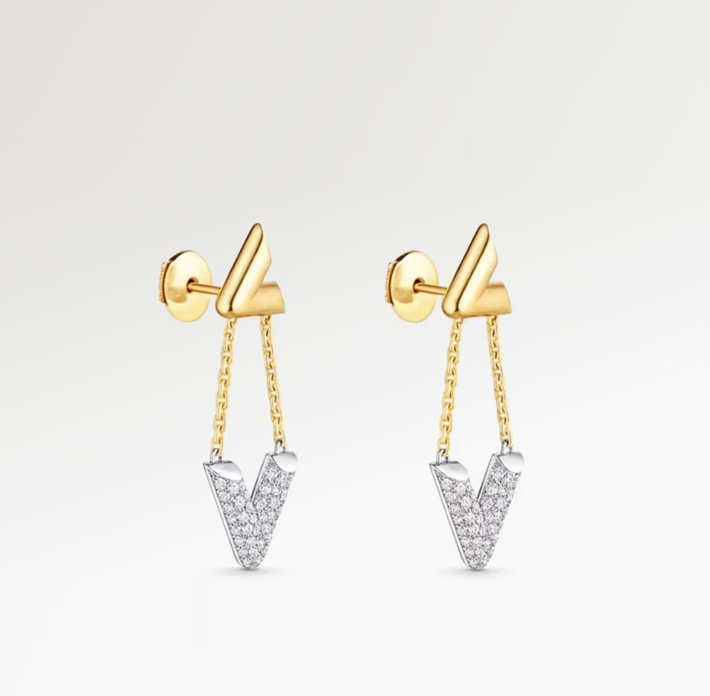 [럭스유] 루이비통 LV 다이아 볼트 귀걸이 Q96973