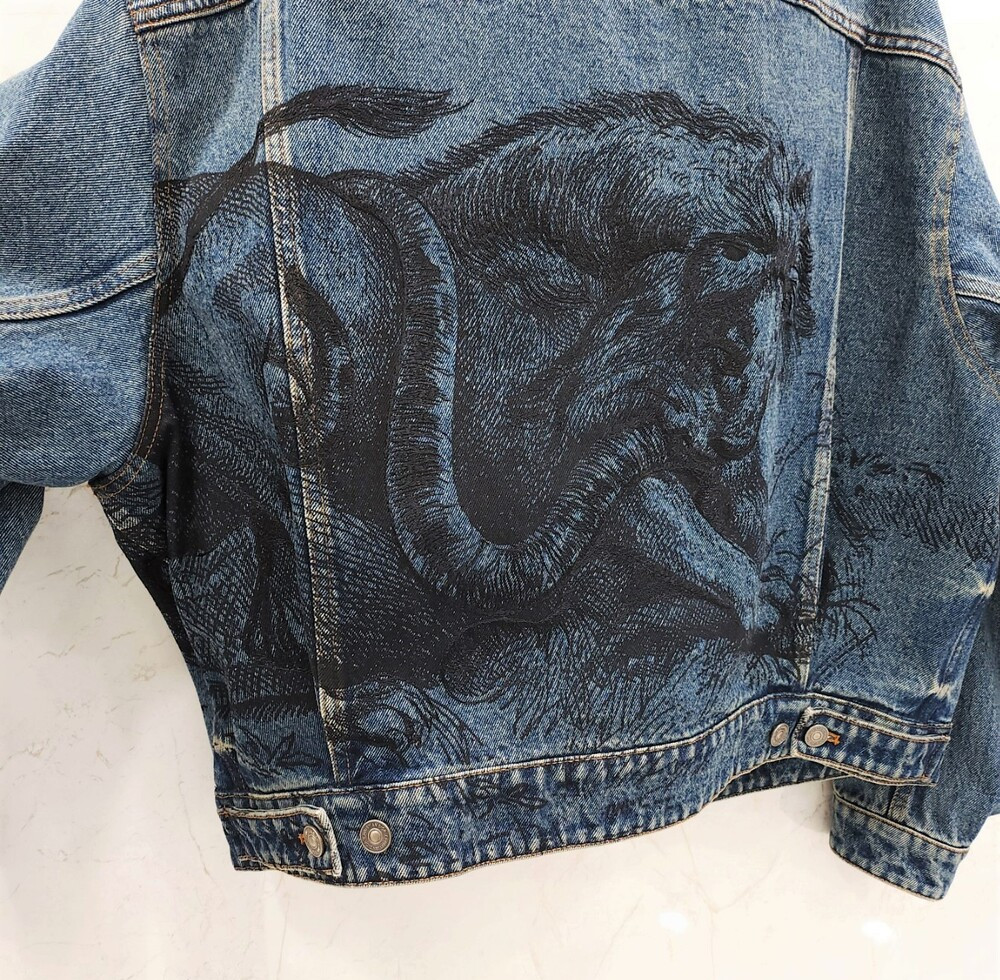 [럭스유] (새상품) 40 / 디올 로고 자수 데님 자켓 252V51X3582