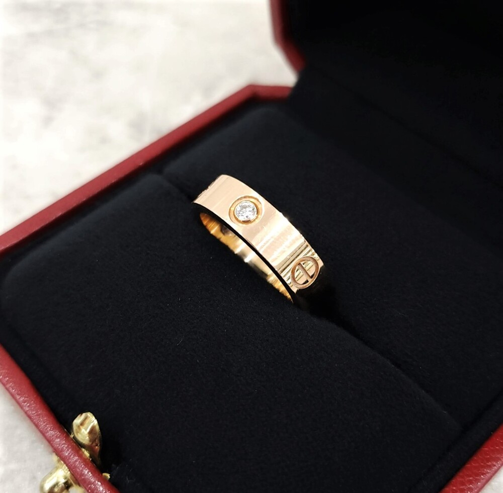 [럭스유] 까르띠에 다이아몬드 3P 러브 반지 55호