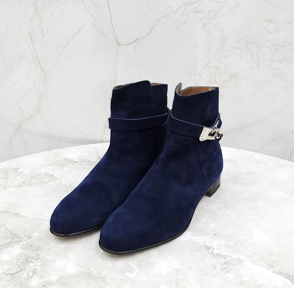 [럭스유] 37 / 에르메스 스웨이드 네이비 켈리 부츠