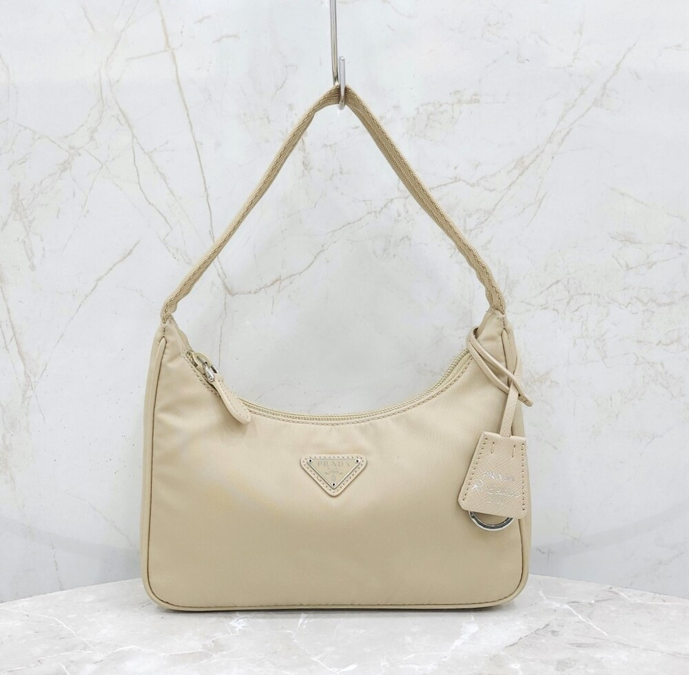 [럭스유] 프라다 삼각로고 리나일론 테수토 호보백 데저트 베이지 1NE515