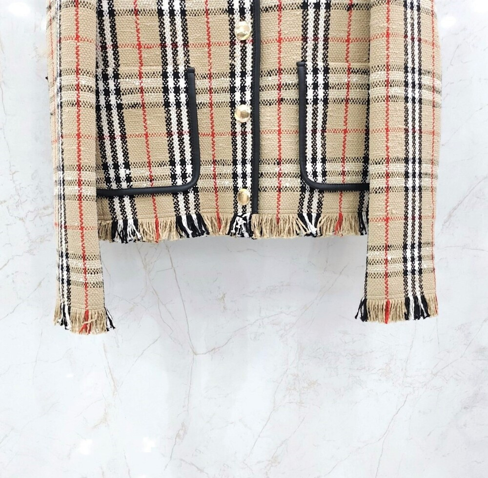 [럭스유] (새상품) 38,42 / 버버리 체크 부클레 자켓 스커트 셋업