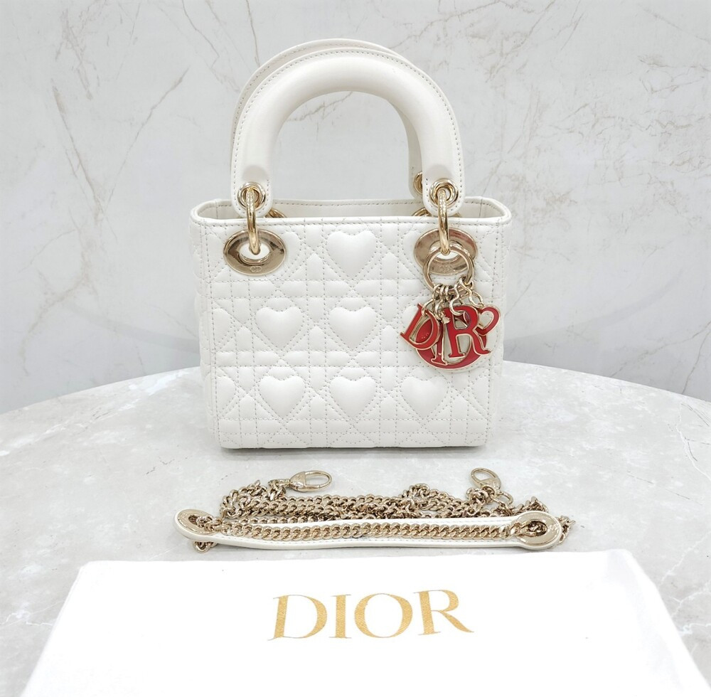 [럭스유] 디올 레이디디올 미니 백 라떼 까나쥬