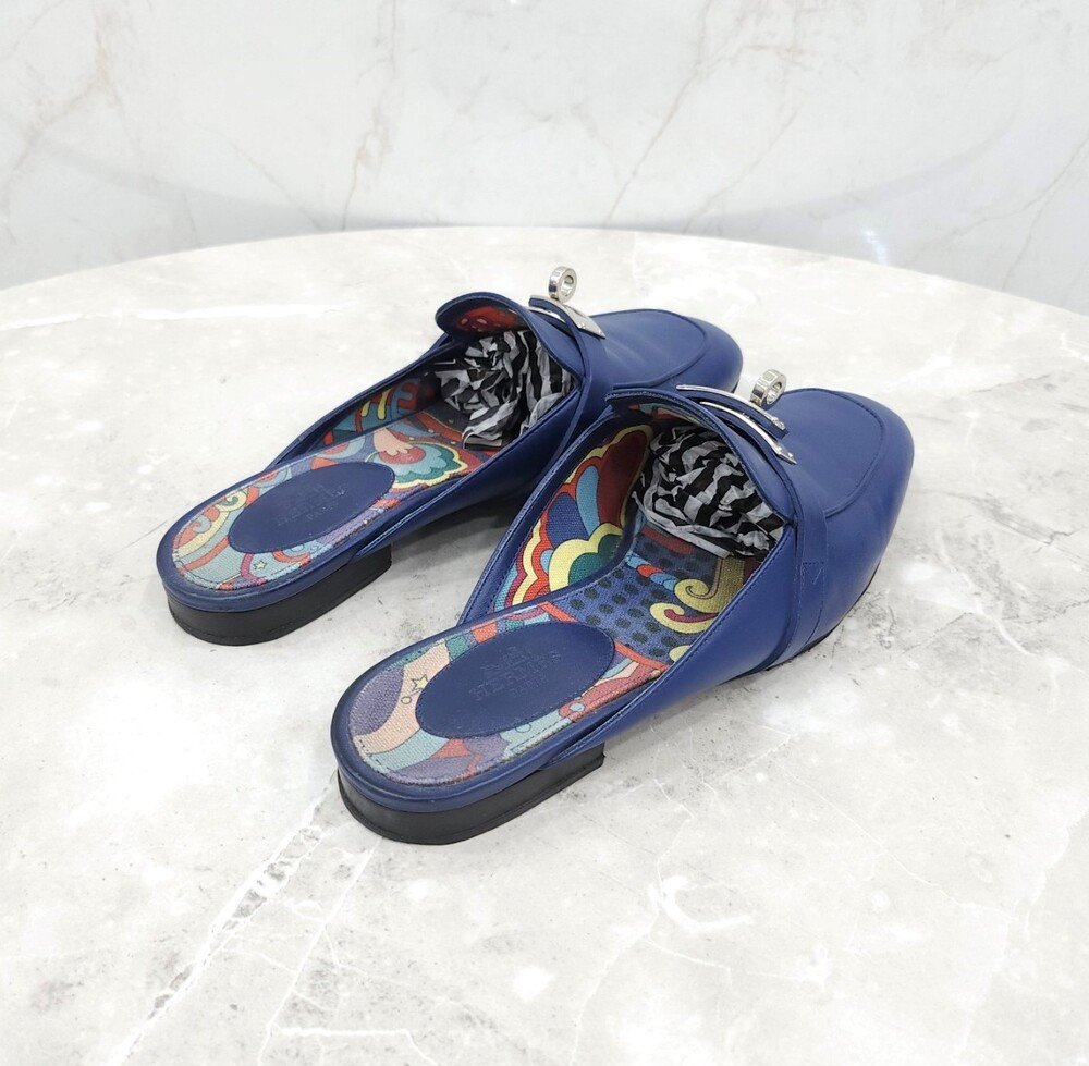 [럭스유] 36 / 에르메스 네이비 켈리 버클 블로퍼 뮬