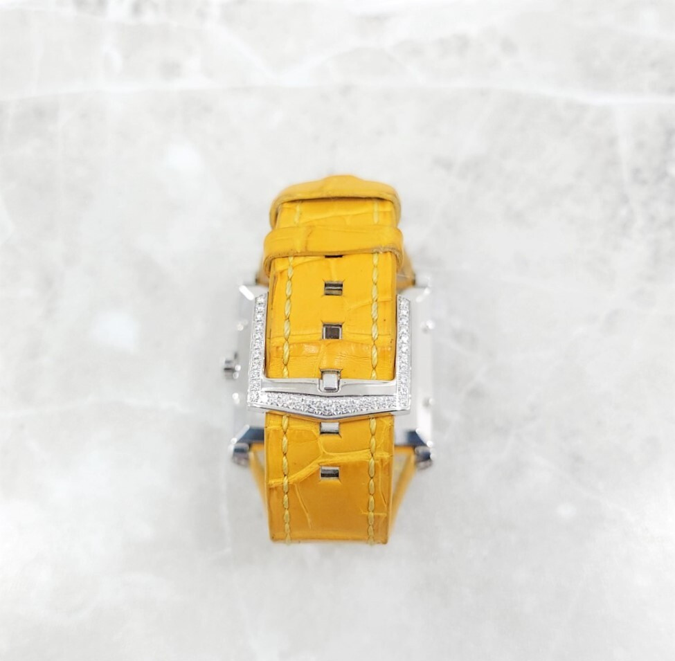 [럭스유] 해리윈스턴 다이아 화이트골드 엘리게이터 스트랩 시계