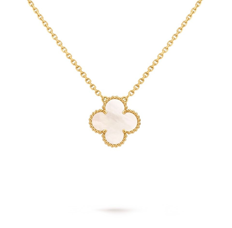 [럭스유] 반클리프앤아펠 빈티지 알함브라 네크리스 18K 옐로우골드 마더오브펄