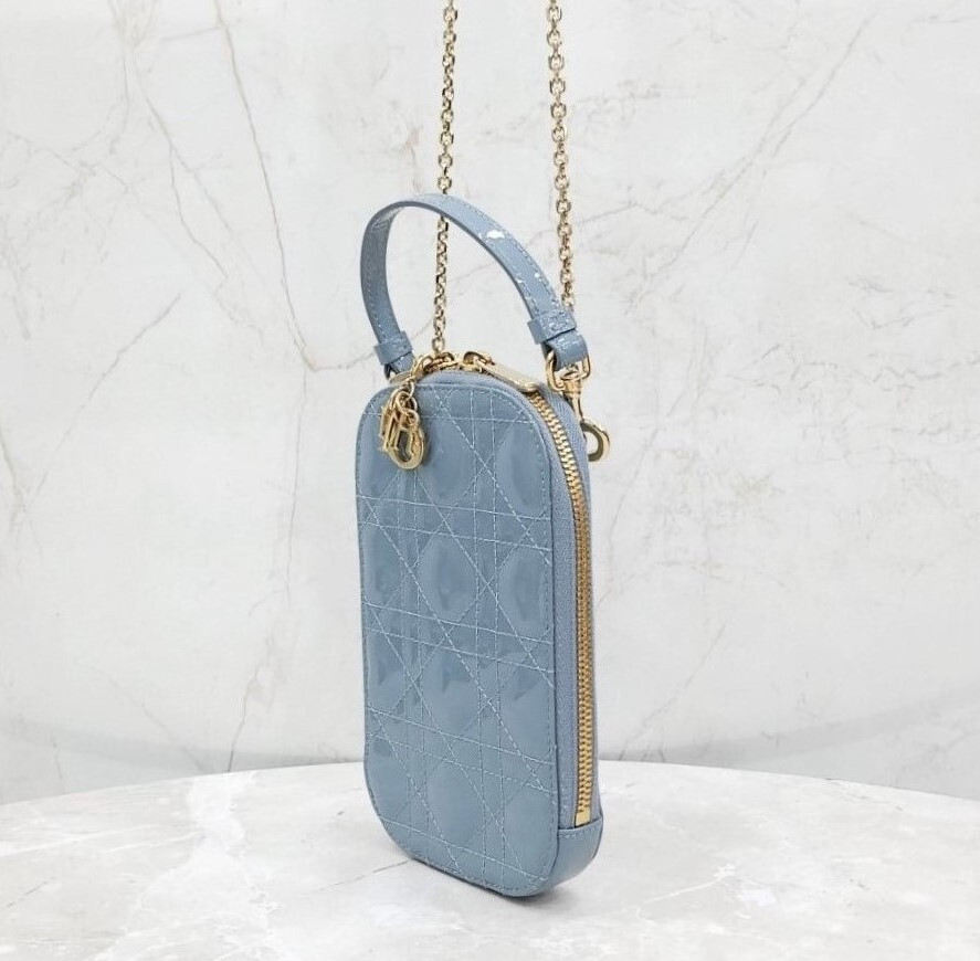 [럭스유] 디올 레이디 디올 콜인 폰홀더 체인백 블루 S08720VRB