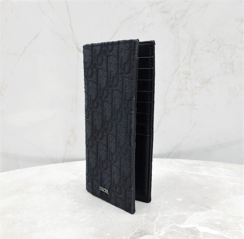 [럭스유] 디올 오블리크 버티컬 자카드 장지갑 2OBBC002YSE