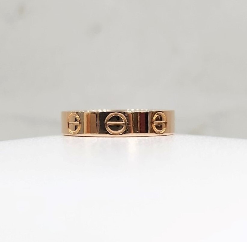 [럭스유] 까르띠에 러브밴드 링 18K 핑크골드 46호