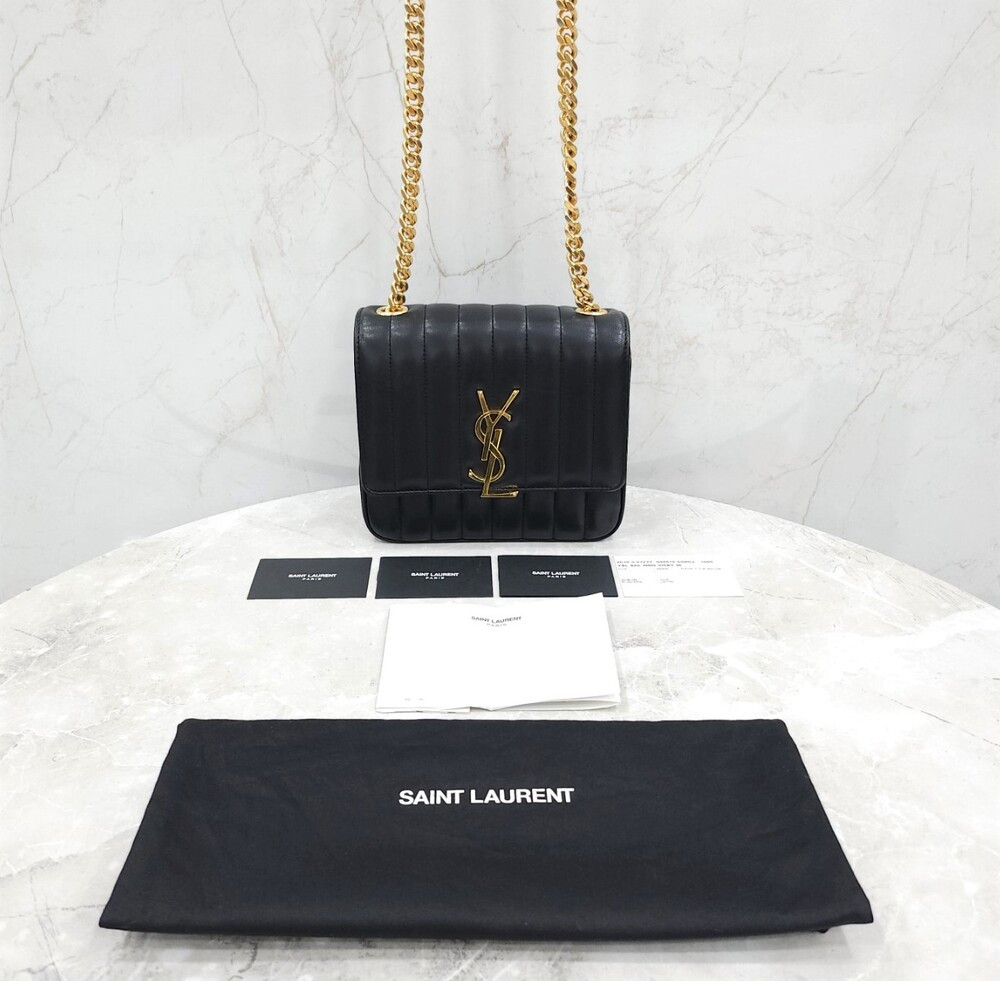 [럭스유] 생로랑 그랑 드 뿌드르 비키 레더 숄더백 미듐 532612