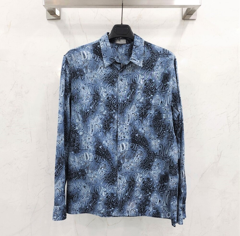 [럭스유] (새상품) 40 / 디올 X 스투시 로고 그래픽 셔츠