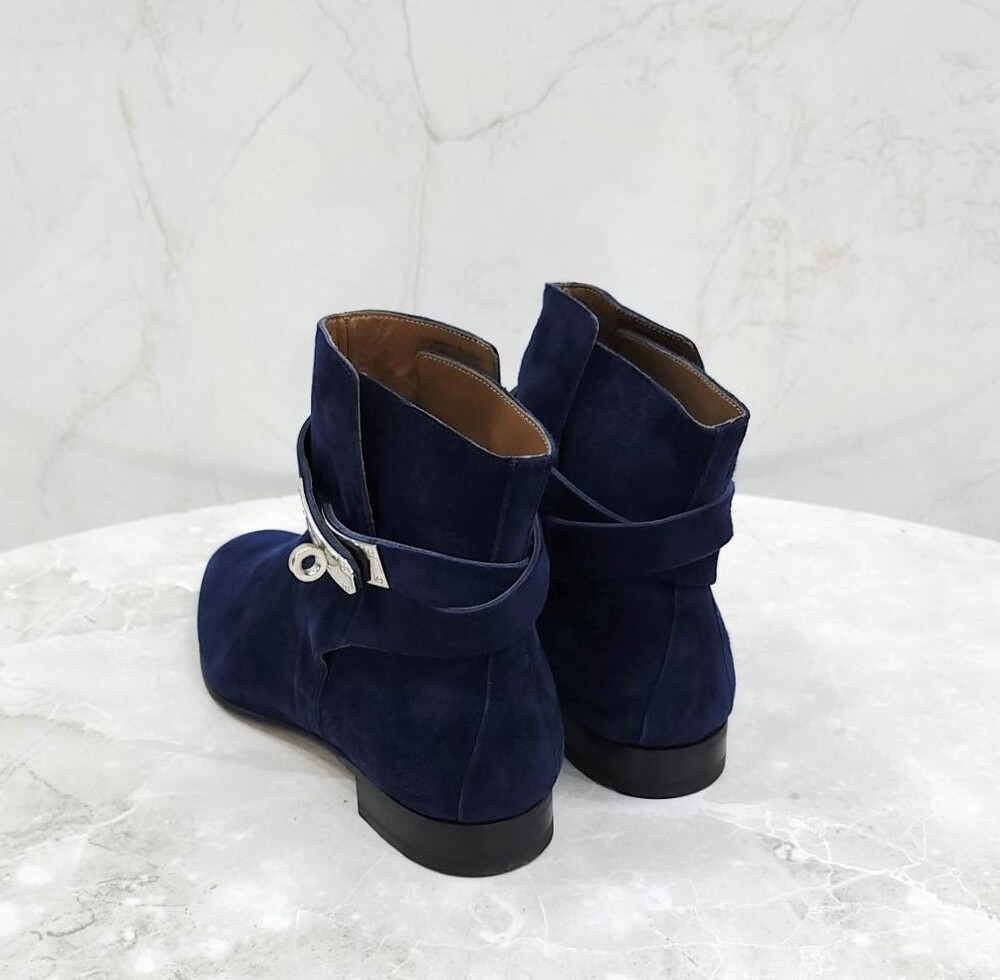 [럭스유] 37 / 에르메스 스웨이드 네이비 켈리 부츠