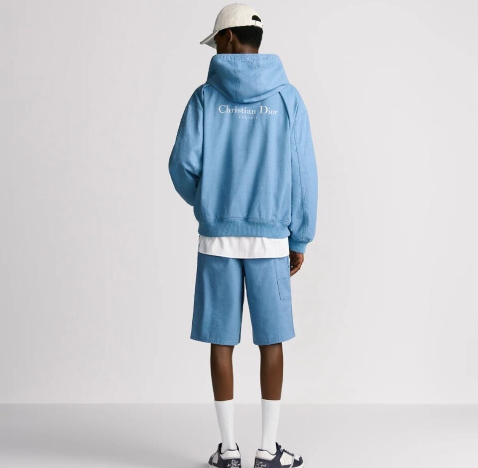 [럭스유] 50 / 디올 꾸뛰르 자수 로고 데님 후드 자켓 583D487A3015